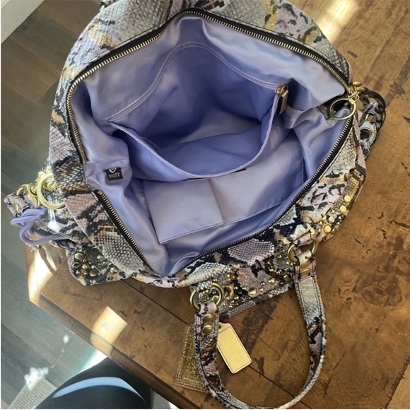 Coach Studded Snake Print Shoulder Bag - Picture 6 of 15